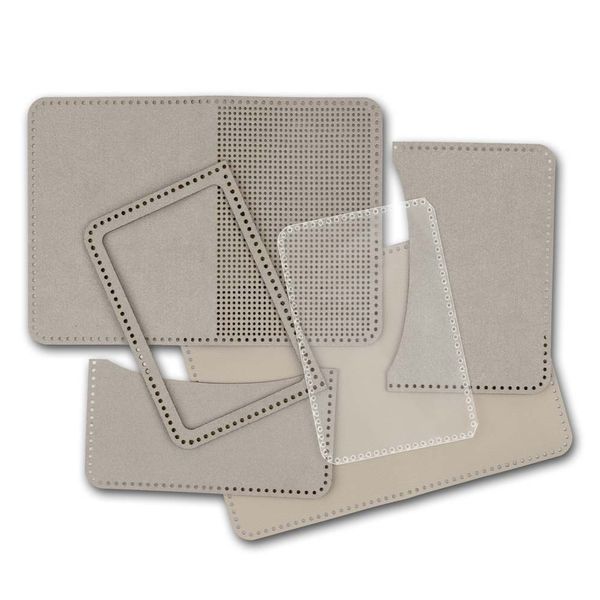 Faux Leather Embroidery Blank &ndash; &ldquo;ID Card Cover&rdquo; FLBE(BB)-031 Beige