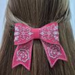 Faux Leather Thread Embroidery Kit &ndash; &ldquo;Hair Clip &ndash; Coral Treasure&rdquo; FLHL-100 Coral