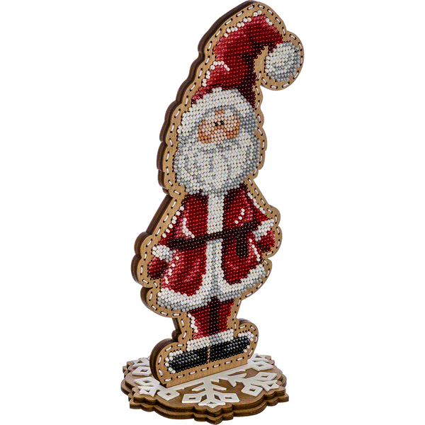 Wooden Bead Embroidery Kit &ndash; &ldquo;Santa Claus&rdquo; (Double-Sided) FLK-297