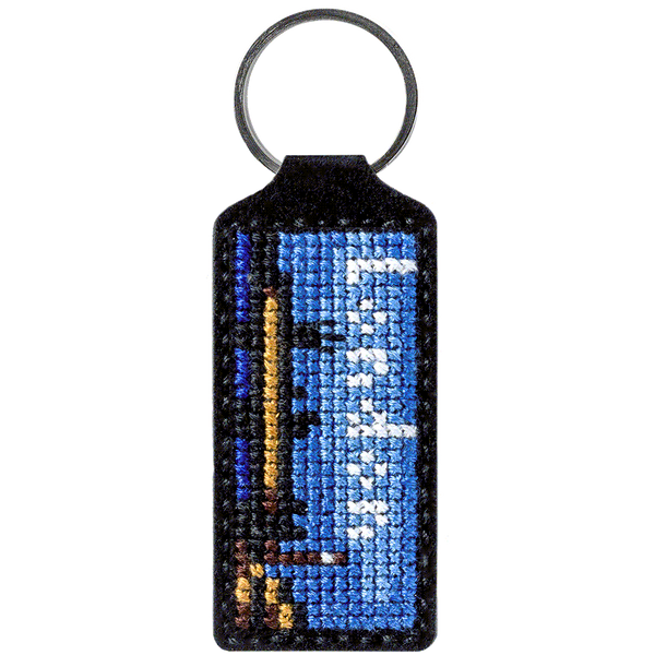 Faux Leather Cross-Stitch Kit &ndash; &ldquo;Keychain&rdquo; FLHL-006 Black