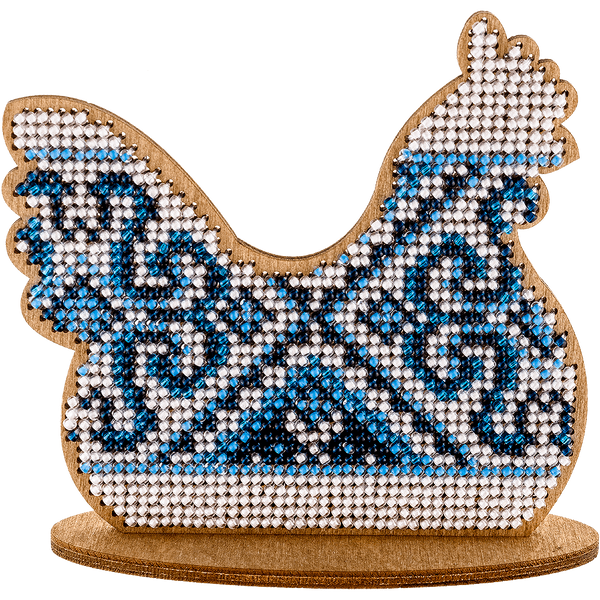 Wooden Bead Embroidery Kit &ndash; &ldquo;Hen&rdquo; FLK-096