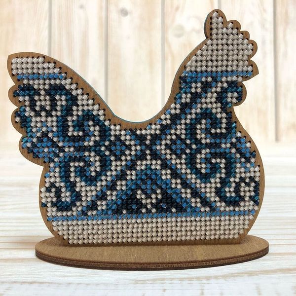Wooden Bead Embroidery Kit &ndash; &ldquo;Hen&rdquo; FLK-096