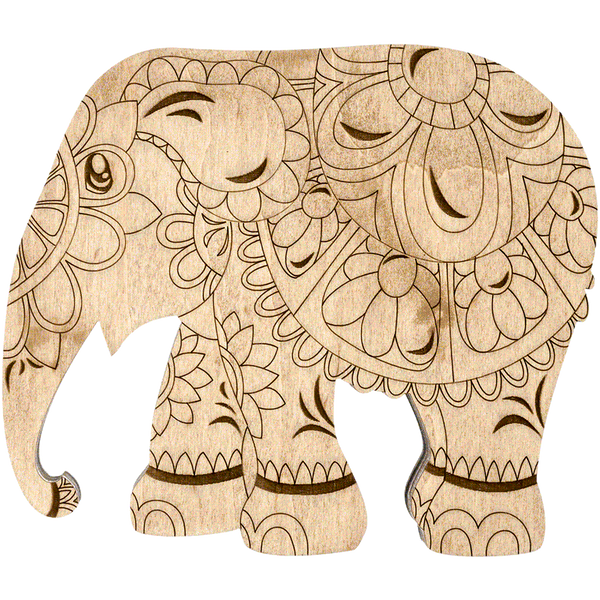 Wooden-Lid Bead Organizer &ndash; &ldquo;Indian Elephant&rdquo; FLZB-097