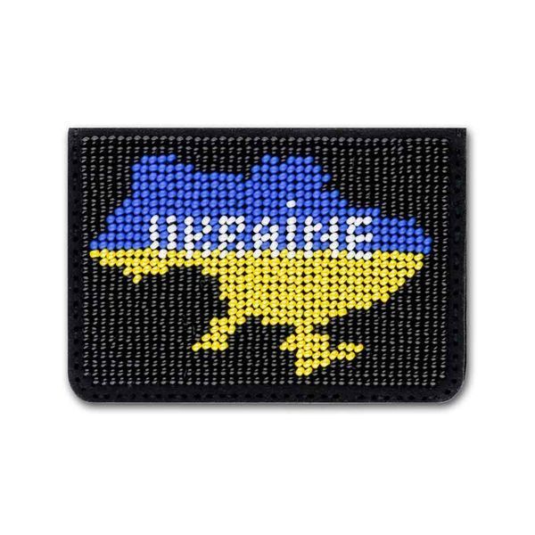 Faux Leather Bead Embroidery Kit &ndash; &ldquo;ID Card Cover&rdquo; FLBB-064 Black