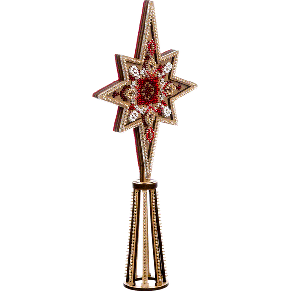 Wooden Bead Embroidery Kit &ndash; &ldquo;Christmas Tree Topper&rdquo; FLK-378