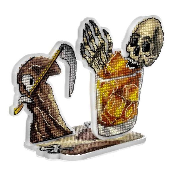 Plastic Cross-Stitch Kit &ndash; &ldquo;Skull Cocktail&rdquo; FLX-124