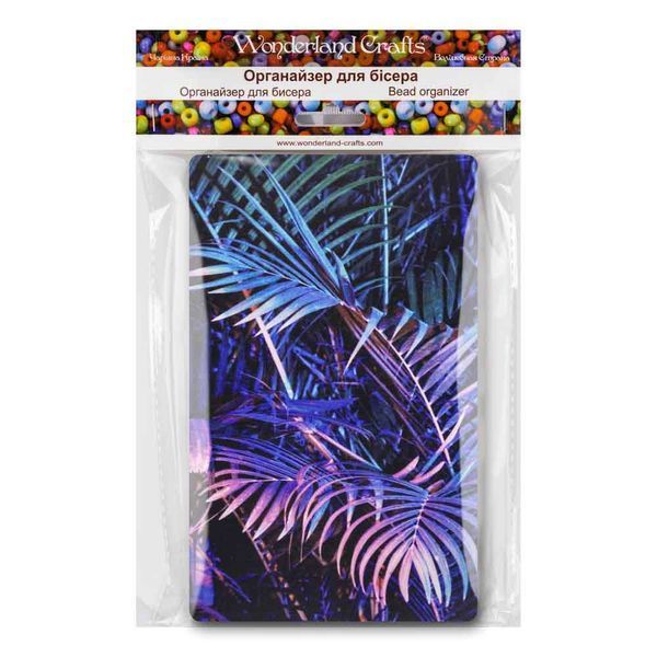 Bead Organizer With Wooden Lid &ndash; &ldquo;Neon Leaves, Rectangular&rdquo; FLZB-202