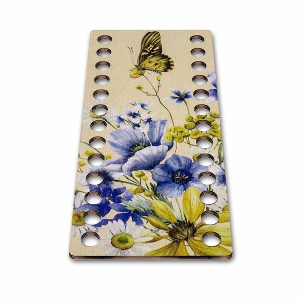 Floss Organizer &ndash; &ldquo;Wildflowers & Butterflies, Narrow Rectangular&rdquo; FLZ(P)-064