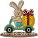 Wooden Bead Embroidery Kit &ndash; &ldquo;Bunny On Scooter&rdquo; FLK-428 FLK-428 photo 3