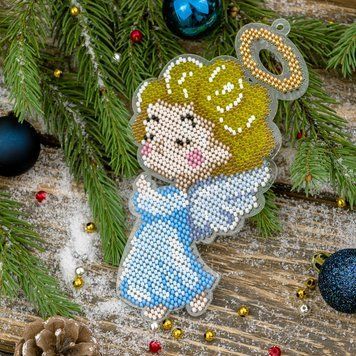 Bead Embroidery Kit (Plastic Base) &ndash; &ldquo;Christmas Ornament &ndash; Angel of Hope&rdquo; FLPL-045