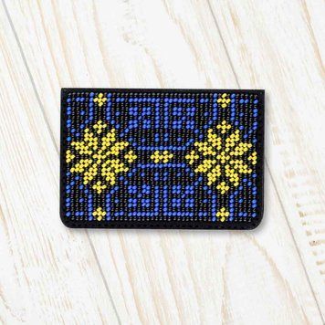 Faux Leather Bead Embroidery Kit &ndash; &ldquo;ID Card Cover&rdquo; FLBB-065 Black