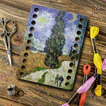 Floss Organizer &ndash; &ldquo;Cypress Road with Star, Rectangular&rdquo; FLZ(P)-031