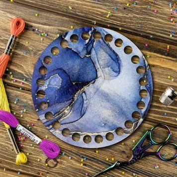 Floss Organizer &ndash; &ldquo;Blue Marble, Round&rdquo; FLZ(P)-065
