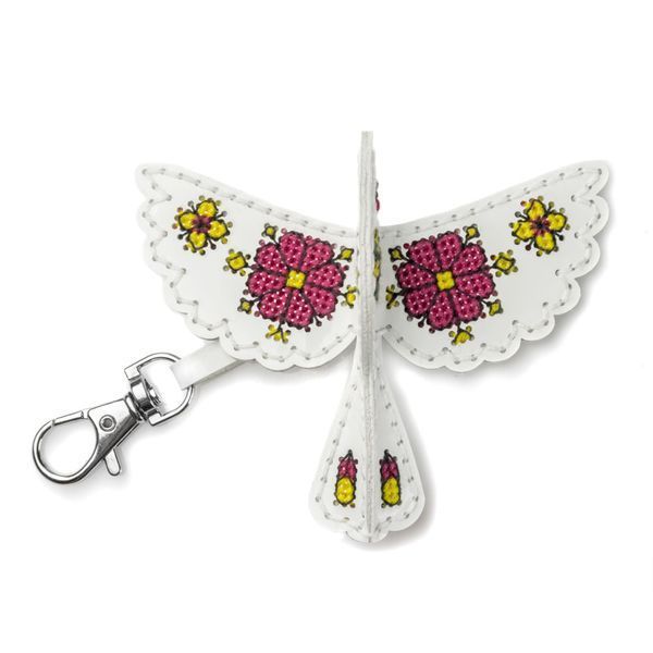 Faux Leather Cross-Stitch Kit &ndash; &ldquo;Bag Charm Bird. Blooming Morning&rdquo; FLHL-112