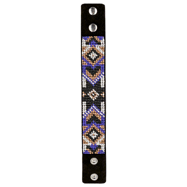 Faux Leather Bead Embroidery Kit &ndash; &ldquo;Bracelet&rdquo; (3 &times; 22 cm) FLBB-030 Black