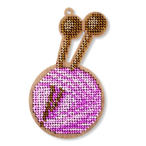 Wooden Bead Embroidery Kit &ndash; &ldquo;Christmas Ornament &ndash; Ball of Inspiration&rdquo; FLK-523