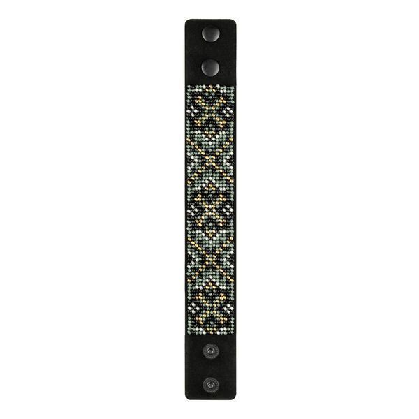Faux Leather Bead Embroidery Kit &ndash; &ldquo;Bracelet&rdquo; (3 &times; 22 cm) FLBB-158 Black