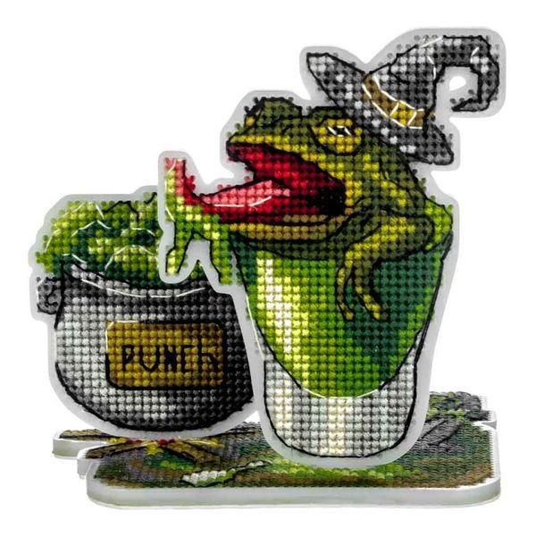 Plastic Cross-Stitch Kit &ndash; &ldquo;Frog Cocktail&rdquo; FLX-125