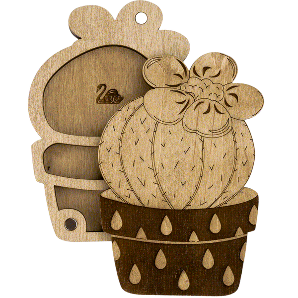Wooden-Lid Bead Organizer &ndash; &ldquo;Potted Cactus&rdquo; FLZB-098