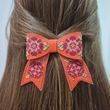 Faux Leather Thread Embroidery Kit &ndash; &ldquo;Hair Clip &ndash; Malva&rdquo; FLHL-102 Orange
