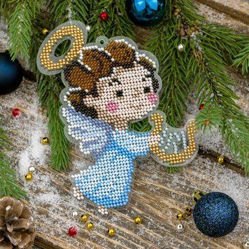 Bead Embroidery Kit (Plastic Base) &ndash; &ldquo;Christmas Ornament &ndash; Heavenly Angel&rdquo; FLPL-046