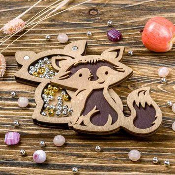 Wooden-Lid Bead Organizer &ndash; &ldquo;Little Fox&rdquo; FLZB-099