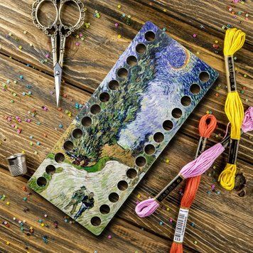 Floss Organizer &ndash; &ldquo;Cypress Road with Star, Narrow Rectangular&rdquo; FLZ(P)-032