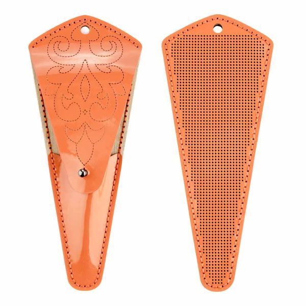 Faux Leather Embroidery Blank "Scissors Case" FLBE(BB)-082 Orange