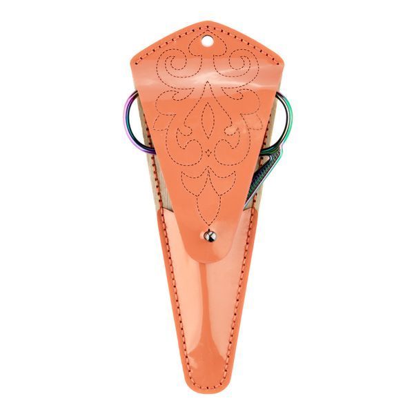 Faux Leather Embroidery Blank "Scissors Case" FLBE(BB)-082 Orange