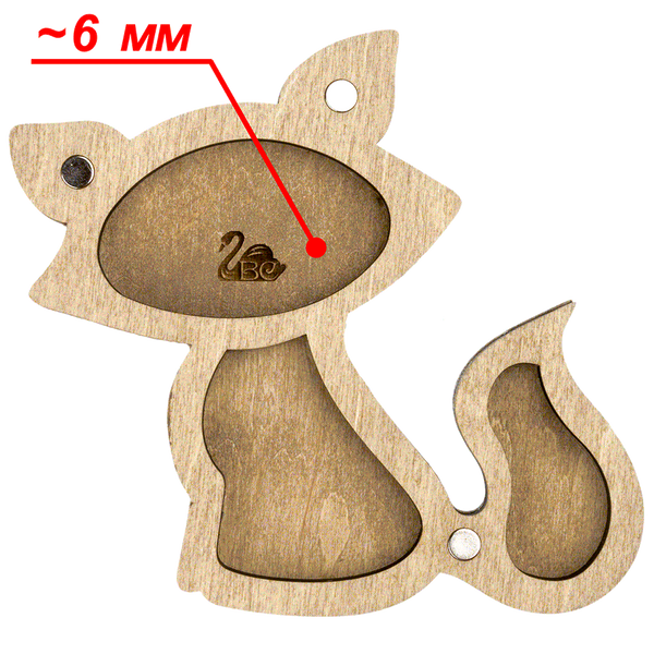 Wooden-Lid Bead Organizer &ndash; &ldquo;Little Fox&rdquo; FLZB-099