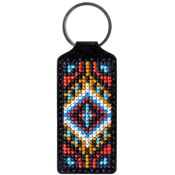 Faux Leather Cross-Stitch Kit &ndash; &ldquo;Keychain&rdquo; FLHL-008 Black