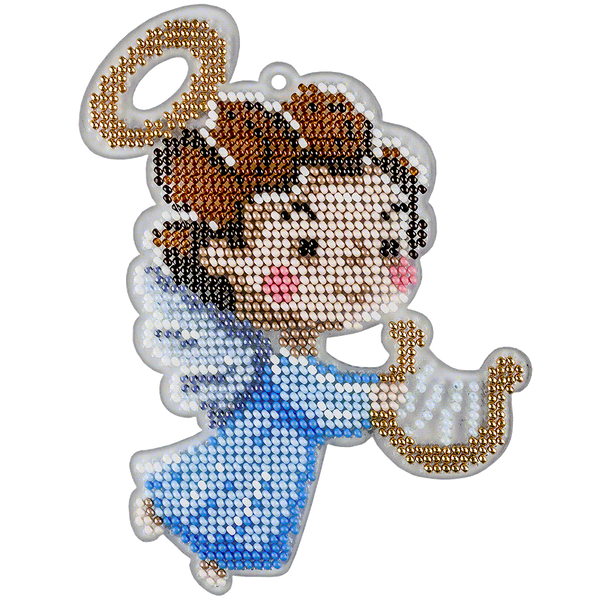 Bead Embroidery Kit (Plastic Base) &ndash; &ldquo;Christmas Ornament &ndash; Heavenly Angel&rdquo; FLPL-046