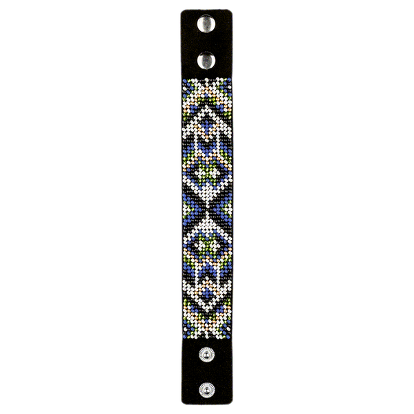 Faux Leather Bead Embroidery Kit &ndash; &ldquo;Bracelet&rdquo; (3 &times; 22 cm) FLBB-031 Black
