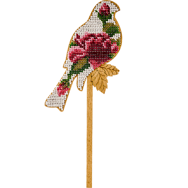 Wooden Bead Embroidery Kit &ndash; &ldquo;Bird Topper&rdquo; FLK-098
