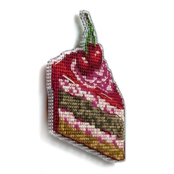 Plastic Cross-Stitch Kit &ndash; "Cherry Cake" (Double-Sided) FLX-104