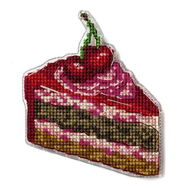 Plastic Cross-Stitch Kit &ndash; "Cherry Cake" (Double-Sided) FLX-104