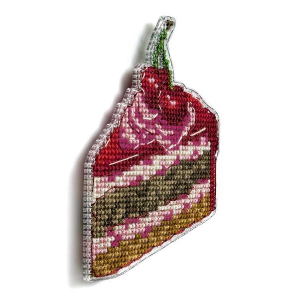 Plastic Cross-Stitch Kit &ndash; "Cherry Cake" (Double-Sided) FLX-104