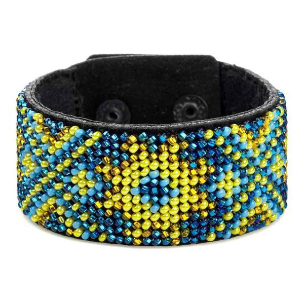 Faux Leather Bead Embroidery Kit &ndash; &ldquo;Bracelet&rdquo; (3 &times; 22 cm) FLBB-159 Black