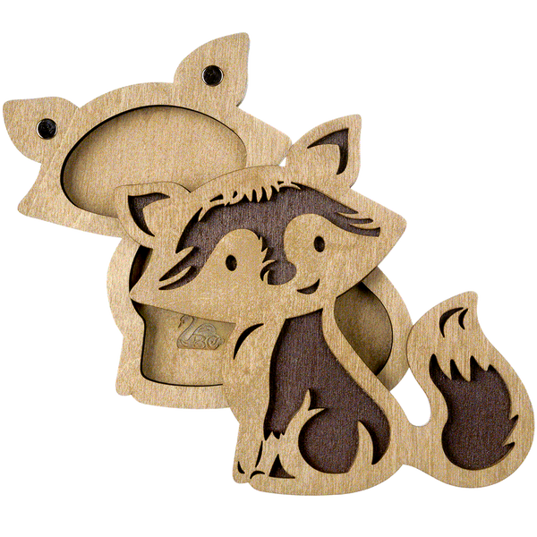 Wooden-Lid Bead Organizer &ndash; &ldquo;Little Fox&rdquo; FLZB-099