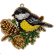 Wooden Bead Embroidery Kit &ndash; &ldquo;Christmas Ornament &ndash; Titmouse On Pinecones&rdquo; FLK-380 FLK-380 photo 2