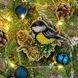 Wooden Bead Embroidery Kit &ndash; &ldquo;Christmas Ornament &ndash; Titmouse On Pinecones&rdquo; FLK-380 FLK-380 photo 1