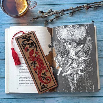 Craft Cardboard Embroidery Kit &ndash; &ldquo;Bookmark &ndash; Salamandra&rdquo; WLZ-012