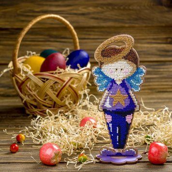 Wooden Bead Embroidery Kit &ndash; &ldquo;Boy Angel&rdquo; FLK-250