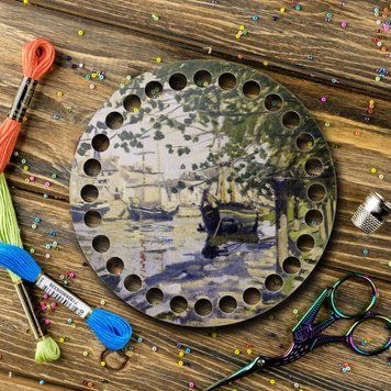Floss Organizer &ndash; &ldquo;Seine in Rouen, Round&rdquo; FLZ(P)-033