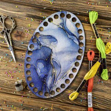 Floss Organizer &ndash; &ldquo;Blue Marble, Oval&rdquo; FLZ(P)-067