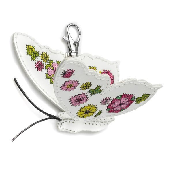Faux Leather Cross-Stitch Kit &ndash; &ldquo;Bag Charm Butterfly. Floral Dream&rdquo; FLHL-114