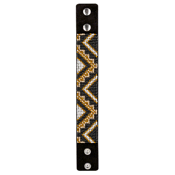 Faux Leather Bead Embroidery Kit &ndash; &ldquo;Bracelet&rdquo; (3 &times; 22 cm) FLBB-032 Black