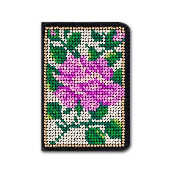 Faux Leather Bead Embroidery Kit &ndash; &ldquo;ID Card Cover&rdquo; FLBB-067 Black
