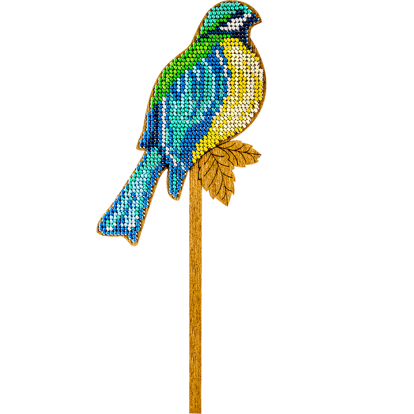 Wooden Bead Embroidery Kit &ndash; &ldquo;Bird Topper&rdquo; FLK-099