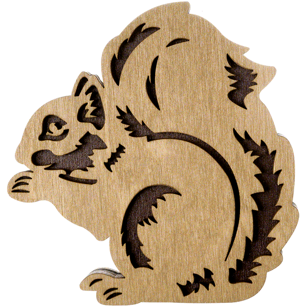 Wooden-Lid Bead Organizer &ndash; &ldquo;Squirrel With Nut&rdquo; FLZB-100
